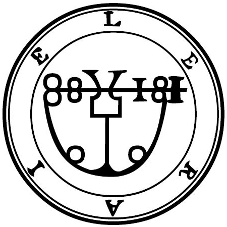 Traditional seal of Leraje (Mathers/Crowley Goetia, 1904)