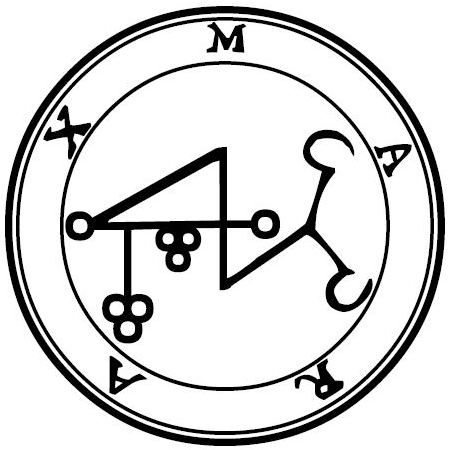 Traditional seal of Morax (Mathers/Crowley Goetia, 1904)