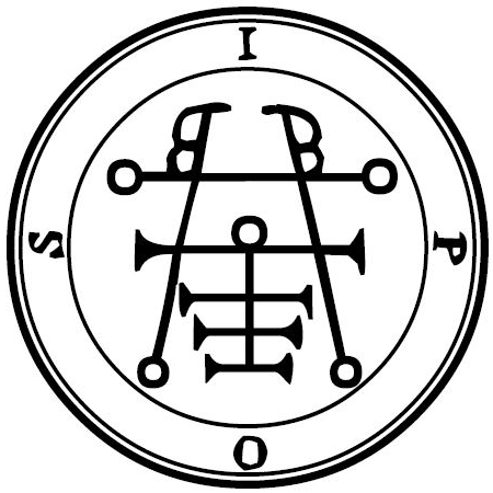 Traditional seal of Ipos (Mathers/Crowley Goetia, 1904)