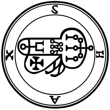 Traditional seal of Shax (Mathers/Crowley Goetia, 1904)