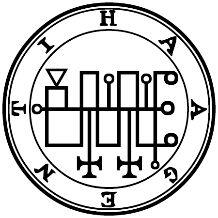 Traditional seal of Häagenti (Mathers/Crowley Goetia, 1904)
